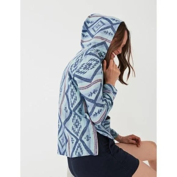 Faherty Womens Blanket Stripe Soft Flannel Navajo Sunbeam Baja Hoodie Small - Picture 1 of 5